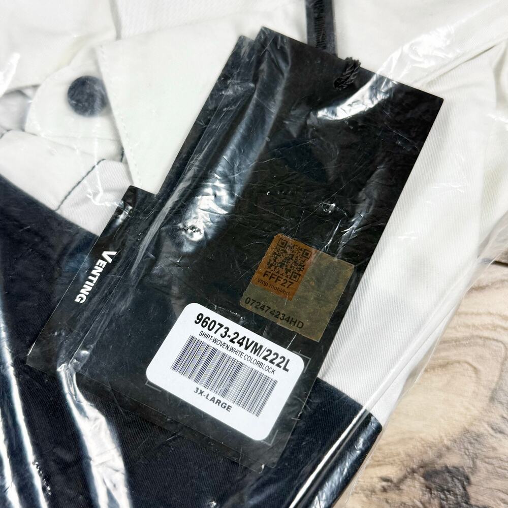 NWT Harley Davidson #1 Victory Mens 3XL White Cotton Twill Colorblock Shirt - Picture 4 of 5